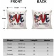 thumbnail image 6 of Square Throw Pillow Covers 18x18 inch Love American Flag July 4th Firework Stars Independence Day Pillow Cases for Couch Sofa Bed Home Decor Outdoor, Set of 2, 6 of 6