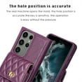 thumbnail image 3 of ELEHOLD Luxury Wallet Case&nbsp;for Samsung Galaxy S22 Ultra Case Organ Card Slots Holders PU Leather Metal Snap with Crossbody Shoulder Strap Shockproof Elegant Purse Case,purple, 3 of 6