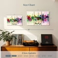 thumbnail image 3 of Elephant Stock Paris Skyline Colors Wall Art - Horizontal Multi Panel Canvas - Living Room Wall Decor - City Multi Panel - Green And Purple Decor - 23" x 14", 3 of 4