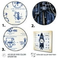 thumbnail image 3 of Designart "Vintage Blueprint of Wizards I" Abstract Framed Wall Art Decor - Modern Blue Witches Entryway Framed Wall Art, 3 of 6