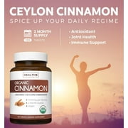 Healths Harmony 1000mg Ceylon Cinnamon Powder, Vegan Organic Cinnamon Supplement, 120 Tablets