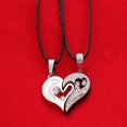 thumbnail image 3 of NUZYZ 2 Pcs His and Hers Heart Pendant English Letters Couples Love Necklaces, 3 of 6