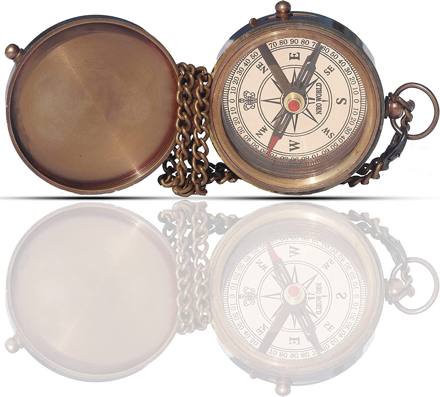 Brass Compass with Leather Case Mom to Son Compass – to My Son Love Mom – Engraved Compass Mother to Son Gifts - Graduation Day Gifts for Son, Brown Antique, 2 Inch
