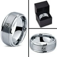 thumbnail image 4 of Gray Rings Set Mens Jewelry Tungsten Gamer Custom Ring Engagement Gifts for Her 50th Wedding Anniversary, 4 of 7