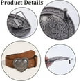 thumbnail image 3 of Heart Belt Buckle Retro Rose Flower Western Vintage Cowboy Metal Alloy Bohemian Style Belt Fastener Accessory Fit 1-1/2"(39mm) Belt Strap for Men Women Cowgirl Christmas Gift Antique Silver, 3 of 6