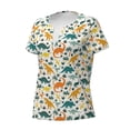 thumbnail image 2 of Naloa Dinosaurs and Tropical Leaves Print T-Shirts Short Sleeve V Neck Tees for Women Fashion Tops Trendy Lightweight Soft Casual Summer Outfits Clothes, 2 of 5