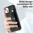 thumbnail image 3 of Allytech Slim Case for iPhone 15 with Portable Wristband & Card Slots, Premium PU Leather Kickstand Shockproof Drop Protection Anti-Scratch Case for Women Men - Black, 3 of 7