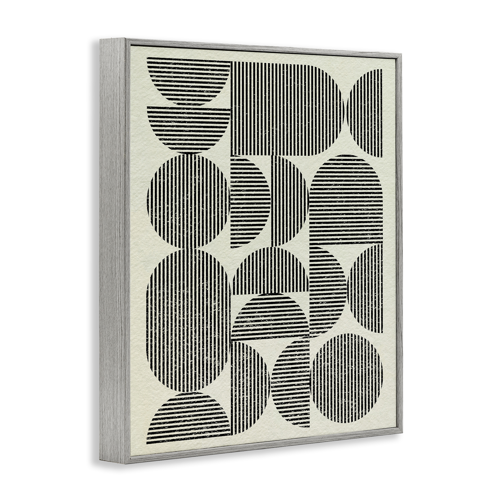 Stupell Industries Striped Arches Pattern Abstract Painting Gray Framed Art Print Wall Art, 16 x 20