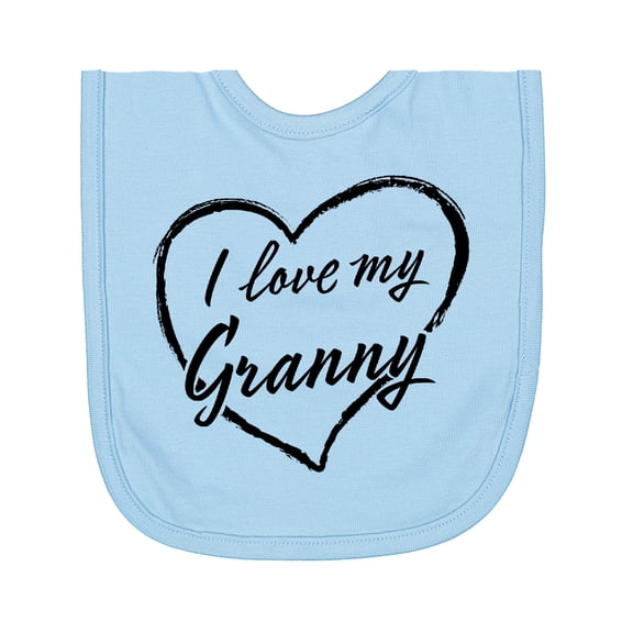 Inktastic I Love My Granny in Black Chalk Heart Newborn Bib