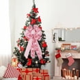 thumbnail image 4 of Lazos navideños, lazos decorativos rosas para vacaciones, guirnalda navideña, lazo para árbol de Navidad, decoración del hogar, 4 of 4