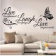 thumbnail image 1 of Live Laugh Love Flower Butterfly Quotes Wall Decal Sticker Wall Art Mural, 1 juego JAMW Sencillez, 1 of 5