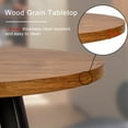 thumbnail image 4 of Kithkasa 31.5" Round Dining Kitchen Table, Metal Legged, 2 to 4 Persons, Wood Grain Brown, 4 of 9