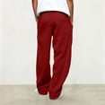 thumbnail image 6 of Iyufng Mens Straight Sweatpants Side Diagonal Stitch Panel Drawstring Elastic Waist Full Length Casual Loose Pants, 6 of 6