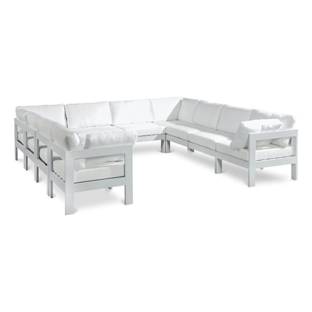 Meridian Furniture Nizuc Sectionnel Modulaire de Patio Extérieur Blanc