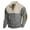 Grey, variant on BADHUB Men's Corduroy Pullover 1/4 Button Up Color Block Sweatshirts Stand Collar Pullover Tops Elbow Patche Slim Shirts on Clearance Navy,XL