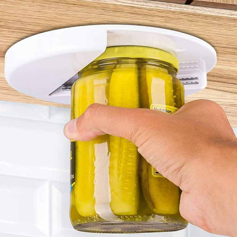 Homgreen Universal Under Cabinet Jar Opener Under Counter Can Opener  Multifunction Jar Lid & Bottle Opener (White Universal Under Cabinet Jar  Opener) 