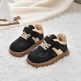 thumbnail image 4 of ZACPNCV Toddler Boys Girls Short Boots Kids Outdoor Waterproof Hiking Ankle Booties Non-Slip Baby Snow Boots Black, 4 of 8