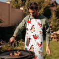 thumbnail image 4 of White Chicken Folk Pattern Apron-Garden Aprons for Women with Pockets-Cotton Linen Waterproof Kitchen Cooking Gardening Aprons Adjustable for Kitchen,Cooking,BBQ and Salon 33x27 Inch, 4 of 7