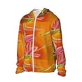 thumbnail image 2 of Kll Orange Flower Psychedelic Print Men'S Women’s Upf 50+ Sun Protection Outdoor Hoodie Jacket Long Sleeve Fishing Hiking Performance Shirt- X-Large, 2 of 8