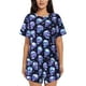 thumbnail image 1 of Fotbe crystal Skull Conjunto de Pijama Estampado para Mujer, 2 Piezas, Ropa de Dormir con Camiseta de Manga Corta y Shorts Suaves-XX-Large, 1 of 6
