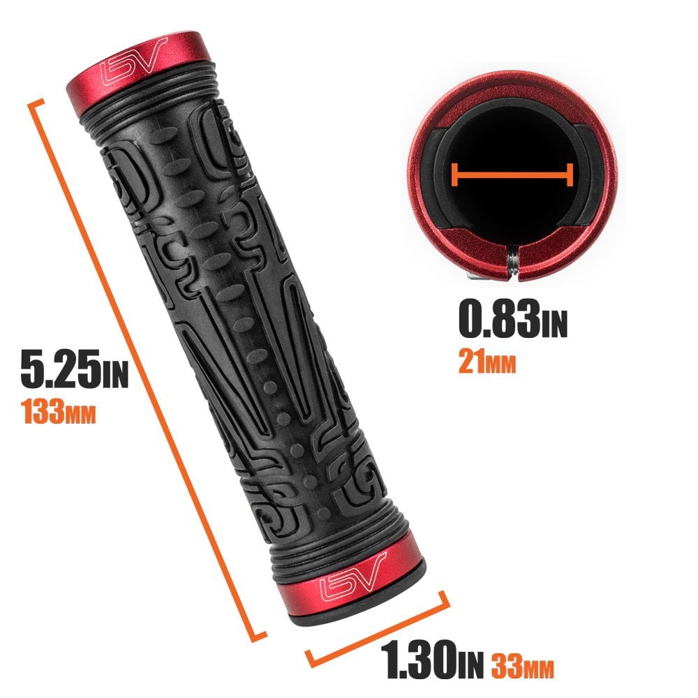 Baosity Double Lock-on Bicycle Handlebar Grips TRR Rubber Cycling Parts for MTB BMX Mountain City and Folding Bike 