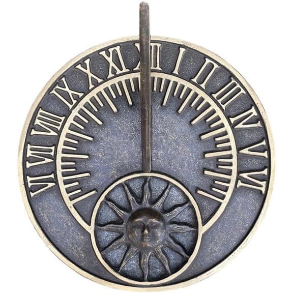 Classic Sundial – Timeless Garden Décor, Solid Brass, 10-Inch Diameter Becoming a Charming Focal Point in Your Garden or Patio.