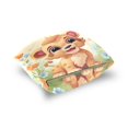 thumbnail image 5 of Cute Little Lion Flowers Leaves Throw Pillow Covers Pillowcases 16 x 16 Inch Home Decor 2 Packs for Bedroom Sofa, 5 of 6