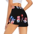thumbnail image 4 of Picia Happy Independence Day Gnome Pattern Women's 2 in 1 Athletic Running Shorts High Waisted Workout Casual Gym Sweat Shorts with Comfy Liner Zipper Pockets-XX-Large, 4 of 9