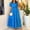 Blue, variant on QUNYINEY Casual Women Dresses Polka Dot Puff Short Sleeve A-Line Dress Empire Waist Crew Neck Flowy Maxi Sundress