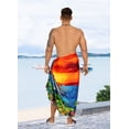 thumbnail image 3 of HAPPY BAY Men's Pareo Swim Trunk Holiday Sarong Long Beach Wrap One Size Tangerine, Beach Summer Vacation Party, 3 of 3