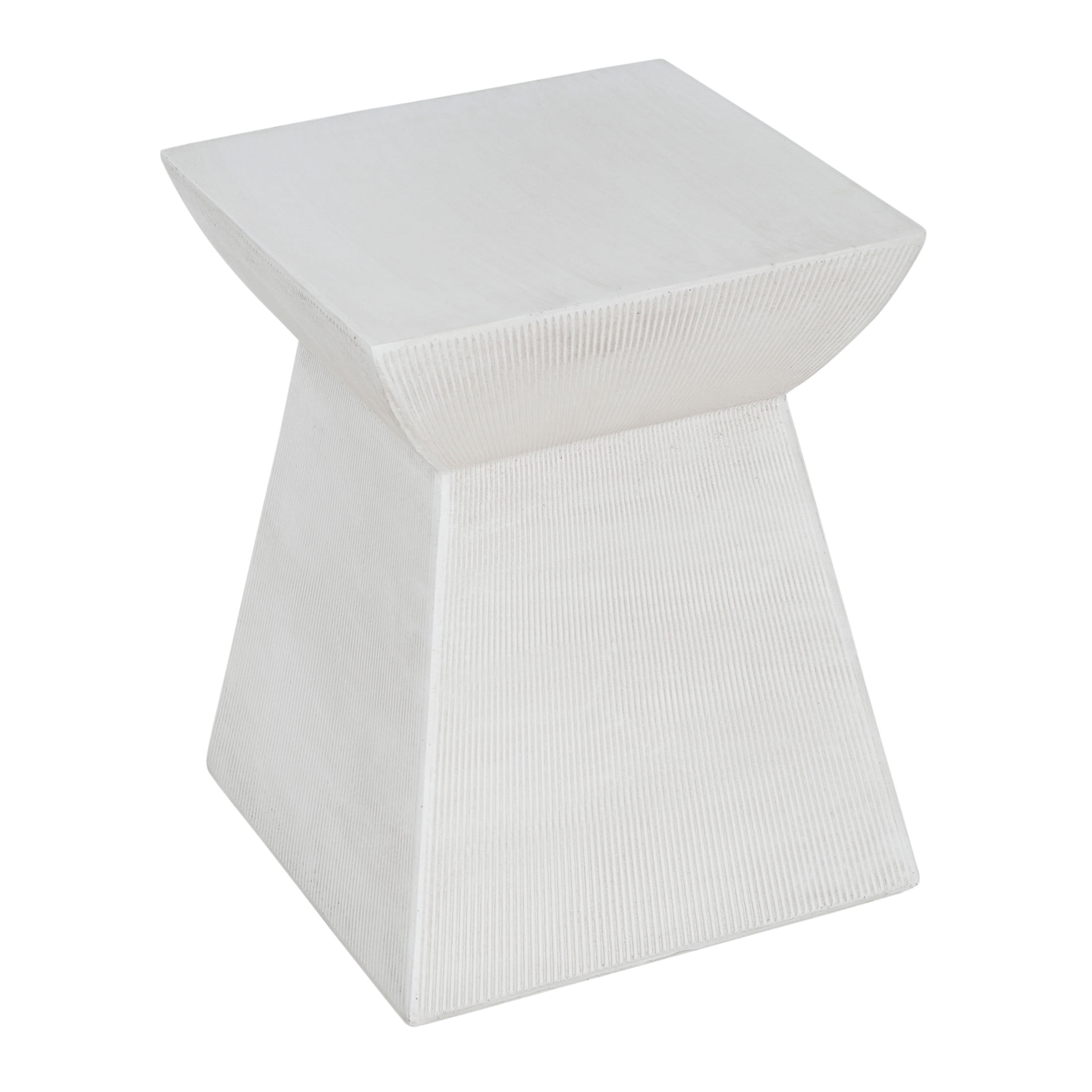 Christopher Knight Home Antique-Textured Lightweight Concrete Outdoor Accent Side Table, White