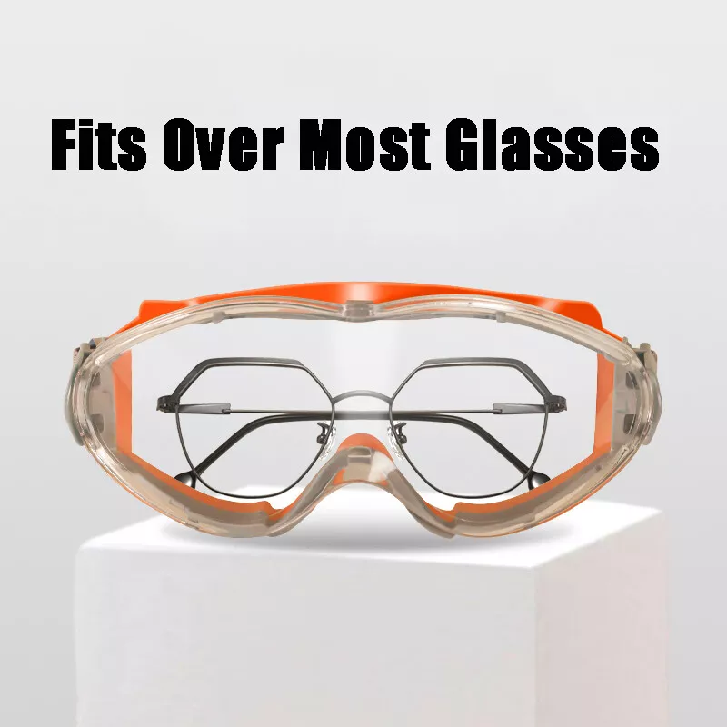 CIRCLE- Safety Goggles Over Glasses Anti Fog Scratch Resistant Eye Protection Adjustable