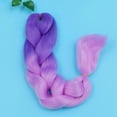 thumbnail image 1 of Purple Gradient Braided Pigtail Hair Wig for Women 3Pcs Long Ponytail, 1 of 5