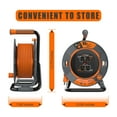 thumbnail image 4 of Hongyi Heavy Duty Extension Cord Reel 80ft, 14AWGX3C, SJTW, 4-Outlet, Orange, 4 of 7