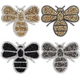 thumbnail image 1 of 4 piezas de insignias de parche de abeja de cristal con bolsas de hierro cosidas, parches de tela, pegatinas, parches cosidos de abeja, ropa, jeans, manualidades de bricolaje, 1 of 5