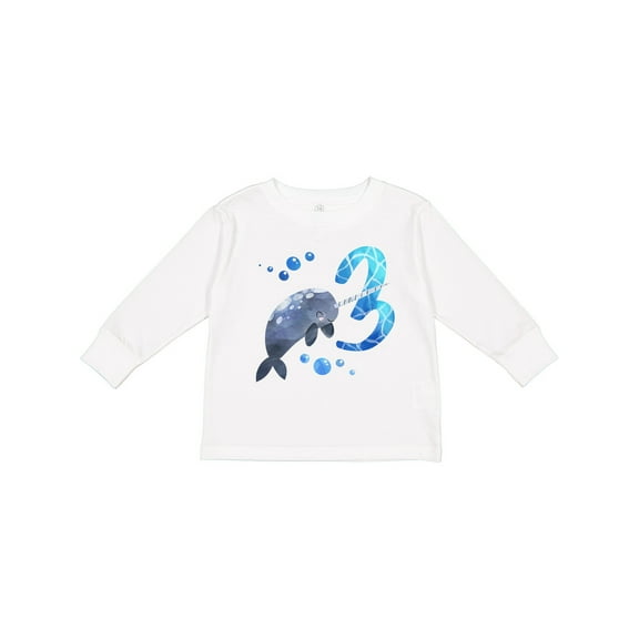 Inktastic Cute Narwhal 3rd Birthday Boys or Girls Long Sleeve Toddler T-Shirt