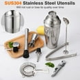 thumbnail image 4 of Yeacher 10pcs Bar Cocktail Set Drink Making Shaker Kit Stainless Mixer Making Gift with Bamboo Rack, 4 of 8