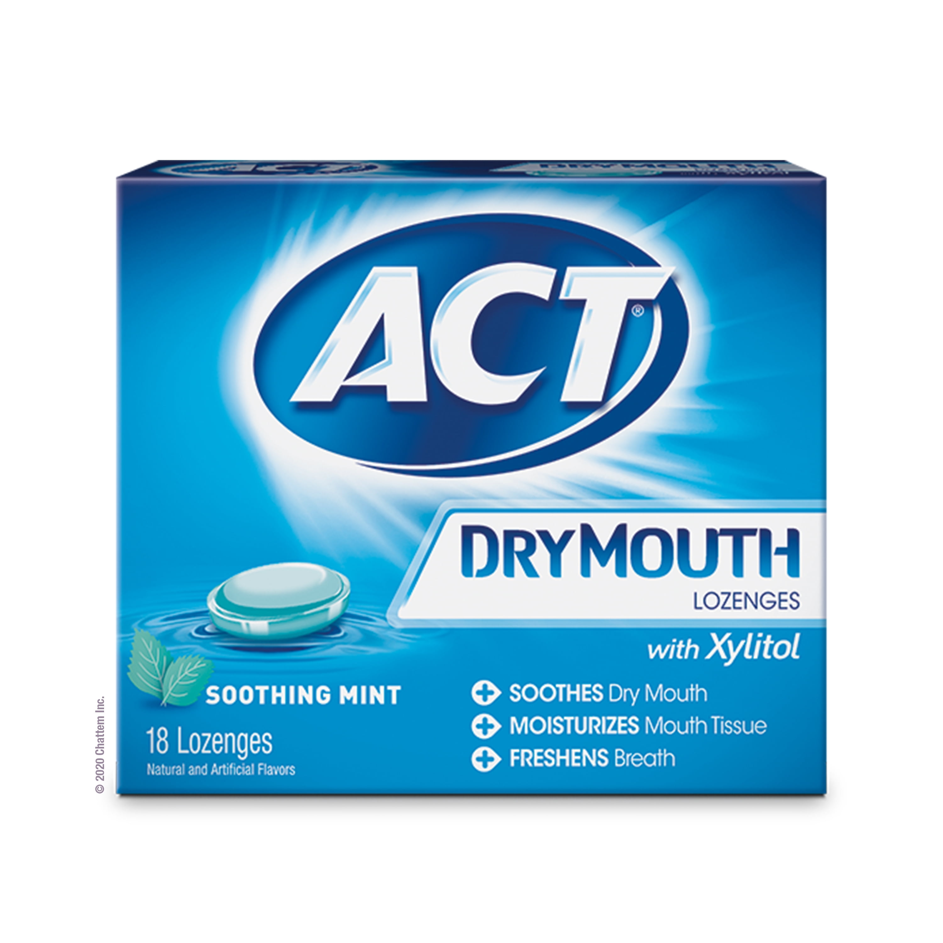 ACT Dry Mouth Lozenges (36 Ct, Soothing Mint), with Xylitol