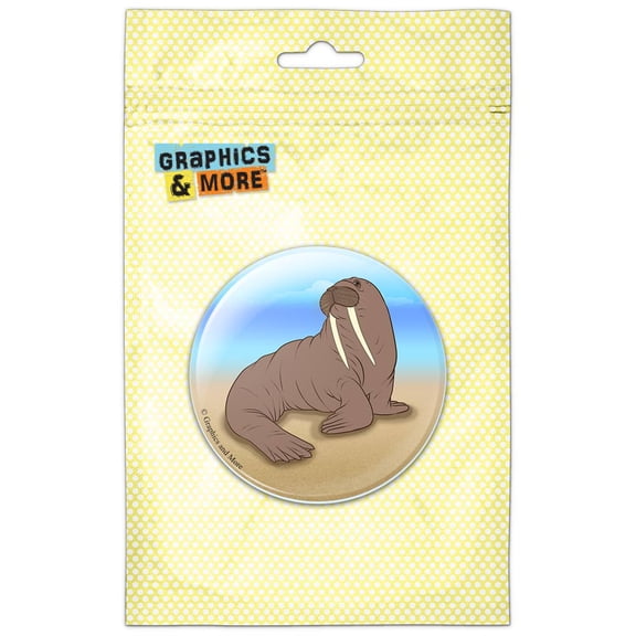 Walrus Beach Animal Pinback Button Pin Badge
