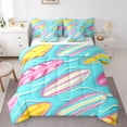 thumbnail image 1 of YST Girls Pink Blue Surfboard Comforter Set 7-Piece, Ocean Theme, Queen, 1 of 4