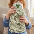 thumbnail image 7 of Unique Bargains Fluffy Chenille Hanging Hand Towel Absorbent Towel Green 10" x 4", 7 of 7