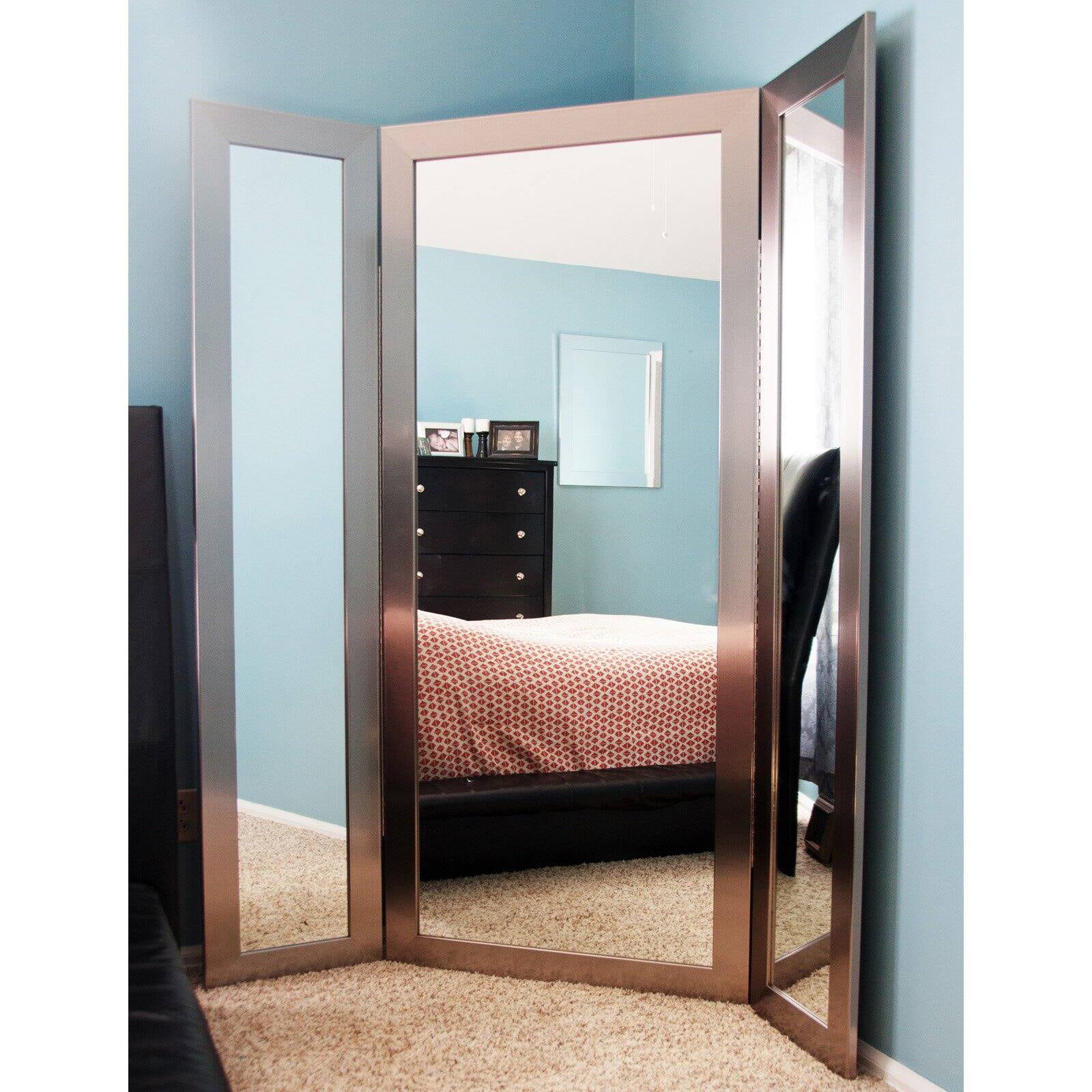 Brandtworks Designers Choice Tri Fold Dressing Mirror Com - Tri Fold Wall Mirror Full Length