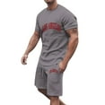 thumbnail image 2 of GERsome Mens 2 Piece Tracksuits Short Sleeve Crew Neck Tops and Drawstring Shorts Sets Summer Athletic Loungewear M-3XL, 2 of 4