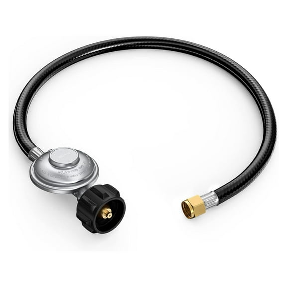 Propane Regulator with Hose, 2FT Propane Hose with Regulator, Low Pressure Propane Grill Regulator and Hose, 0-1Psi Propane Gas Regulator, Gas Grill Regulator, Propane Hose for Propane Grills