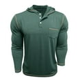 thumbnail image 4 of Mens Hoodies Casual Sweatshirts Long Sleeve Drawstring Lightweight Pullover Button Shirts with Pocket (L, Green), 4 of 8