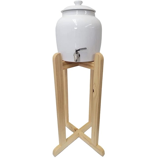 Porcelain Ceramic Water Dispenser Crock Set With Stainless Steel Faucet