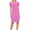 Hot Pink, variant on Kmdttou Dresses for Women Plus Size Plain Casual Fashionable Solid Color Slit Short Sleeved V-neck Dress