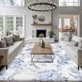 thumbnail image 3 of 6'x9' Area Rugs, Blue White Flowers Indoor Outdoor Area Rug for Living Room Bedroom, Spring Summer Floral Botanical Washable Bathroom Rugs Kitchen Floor Carpet Mats Home Decor Aesthetic, 3 of 8