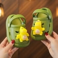 thumbnail image 2 of Tfken Garden Clogs Slippers For Kids Girls Boys Cartoon Decorations Swivel Ankle Strap Size 12-18 Months Green Eva Toddler Water Shoes, 2 of 3