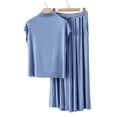 thumbnail image 2 of Avtoify Summer Loose Solid Color T-Shirt Pants Pajamas for Women Set Home Casual, 2 of 7